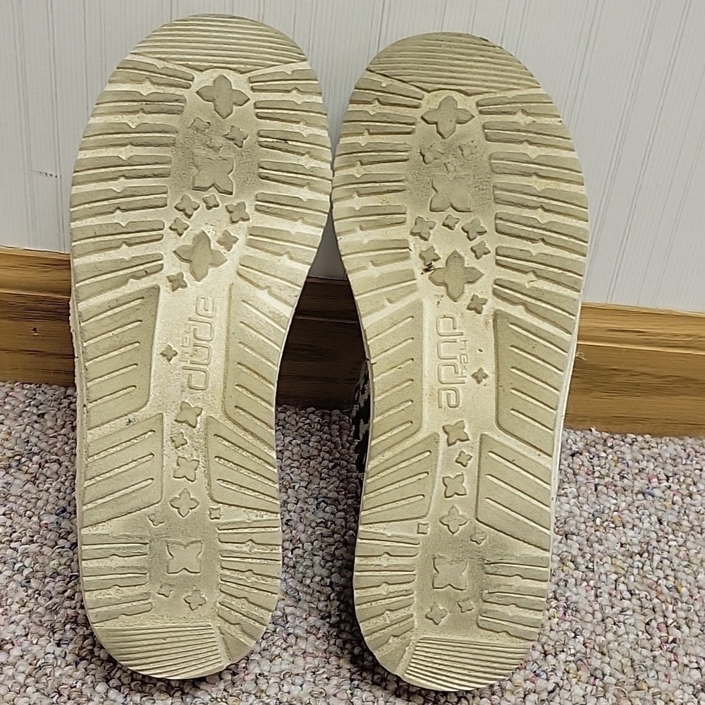 Hey Dude Woven Cheetah Grey Print fabric Slip-On Women's Shoes 6 coastal summer - Picture 5 of 8